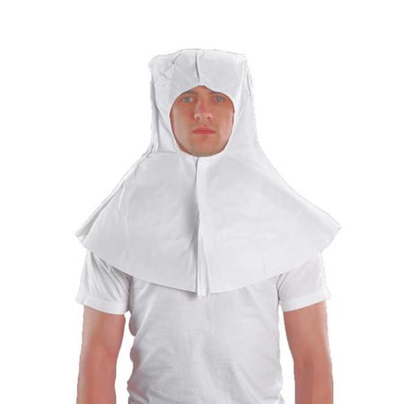 Hood, Polyethylene, Bound Seam, White, Covers Head, Neck, 300 PK MPN:W20B503