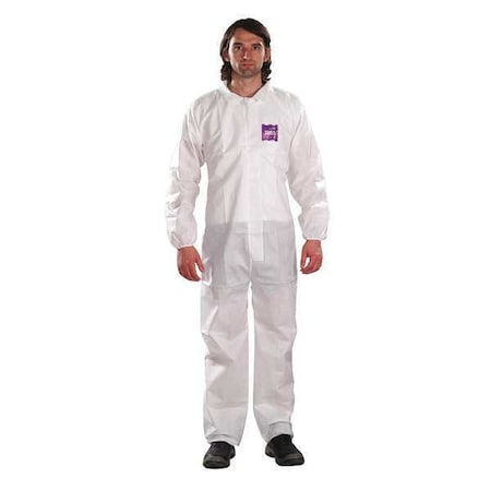 Collared Coveralls, 2XL, White, SMS, PK25 MPN:WH15-S-92-100-06