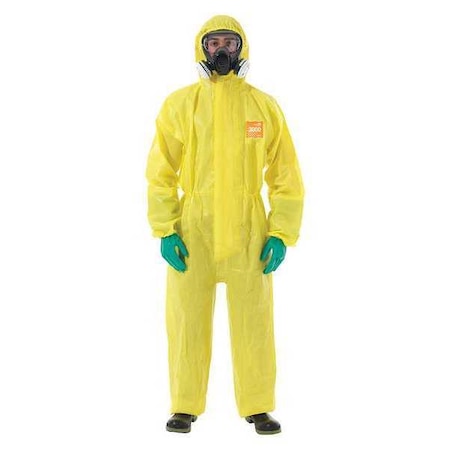 Chemical Resistant Coverall, L, Yellow, Chemical Laminate MPN:YE30-W-92-122-04