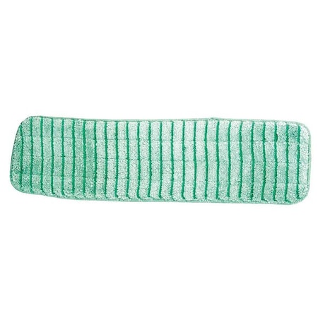 Flat Mop Pad, Hook-and-Loop Connection, Green, Microfiber, PK12, LWGS18 MPN:416J12