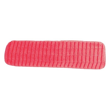Flat Mop Pad, Hook-and-Loop Connection, Red, Microfiber, PK12 MPN:416J14