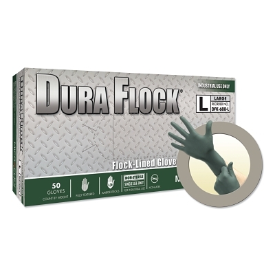 Dura Flock Flock Lined Nitrile Small MPN:DFK-608-S