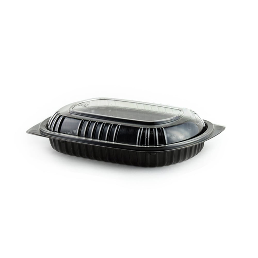 MicroRaves Microwave Food Containers, Rectangle, 16 Oz, Black, Carton Of 250 MPN:M416B