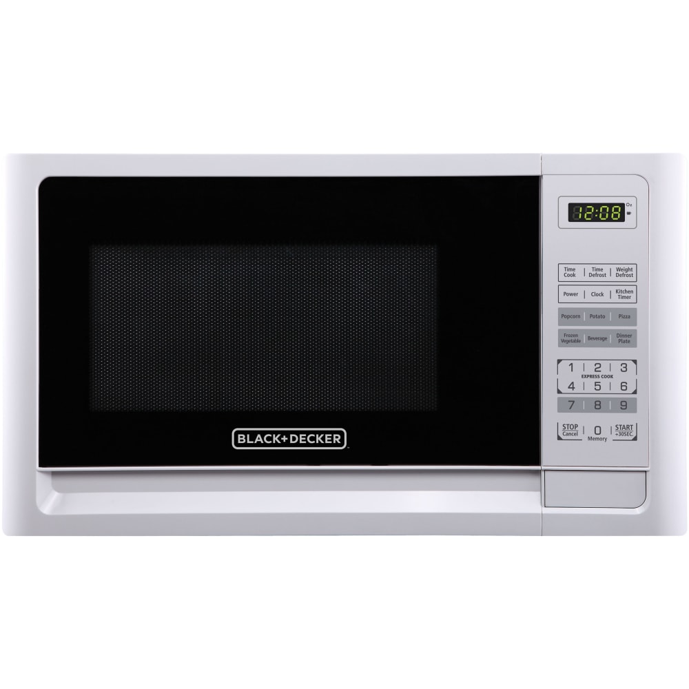 Black+Decker 1.1 Cu Ft Countertop Microwave, White MPN:EM031MFOP2