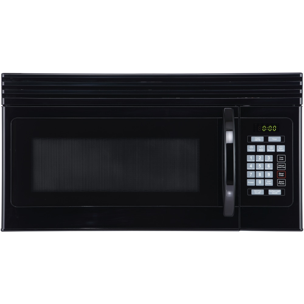 Black+Decker 1.6 Cu Ft Over-The-Range Microwave With Top-Mount Air Recirculation Vent, Black MPN:EM044KJN