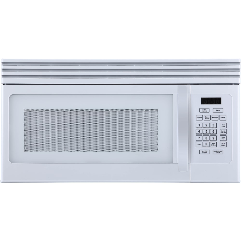 Black+Decker 1.6 Cu Ft Over-The-Range Microwave With Top-Mount Air Recirculation Vent, White MPN:EM044KJNP10A