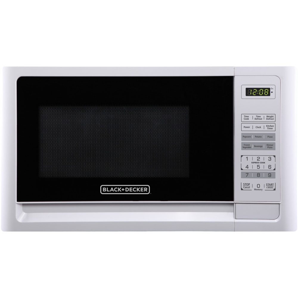 Black+Decker 0.7 Cu Ft Digital Countertop Microwave, White MPN:EM720CFOW