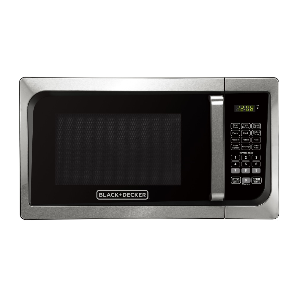 Black+Decker EM925AJK-P1 0.9 Cu Ft Pull Handle Microwave, Stainless Steel MPN:EM925AJK-P1