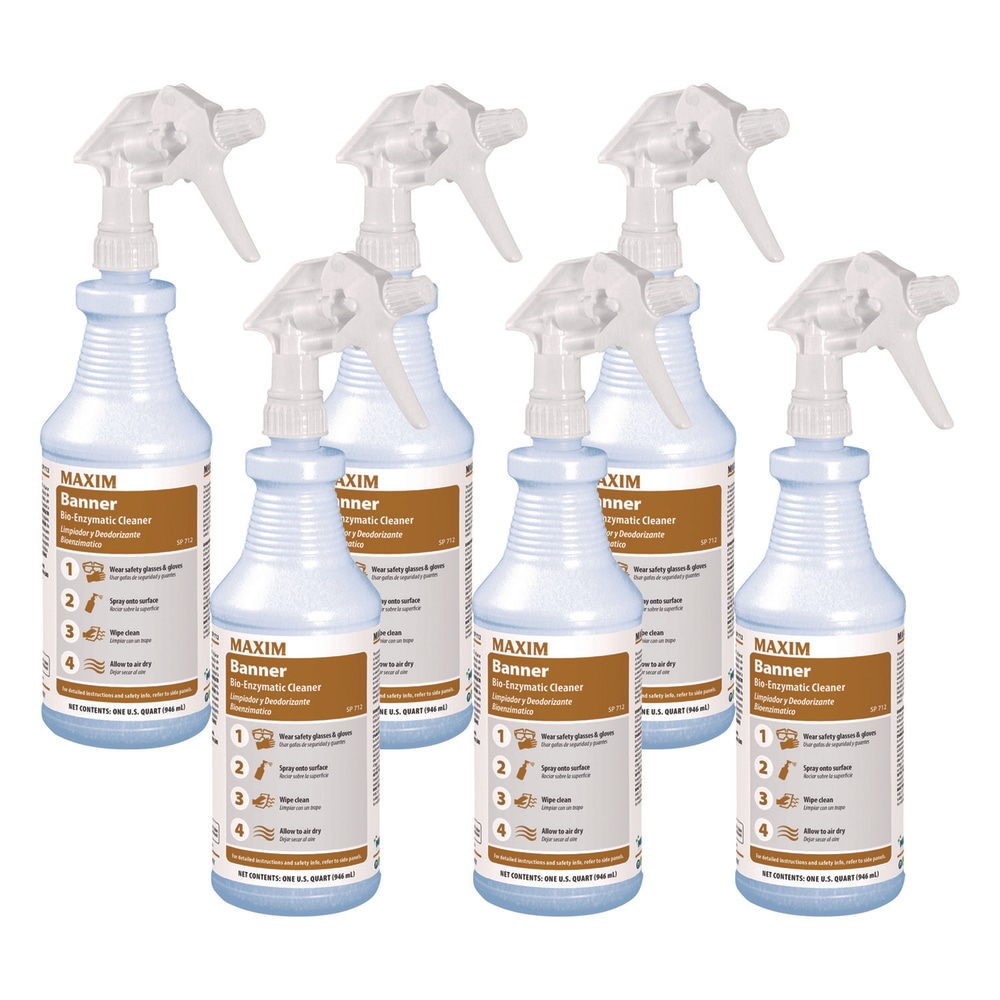 Maxim Banner Bio-Enzymatic Cleaner, Safe-to-Ship, Fresh Scent, 32 oz Bottle, 6/Carton MPN:071200-86