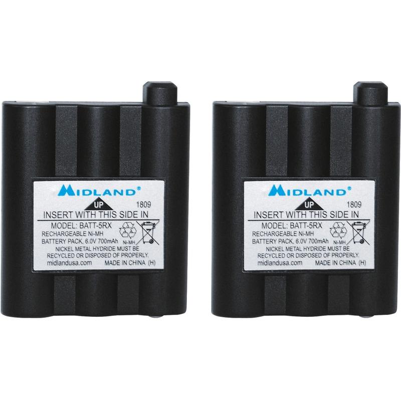 Midland Radio BATT5RX Rechargeable Battery Pack - For Two-way Radio - Battery Rechargeable - 6 V DC - 2 / Pair MPN:AVP17