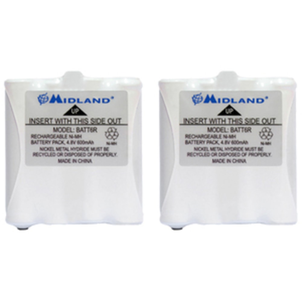 Midland AVP8 Two-way Radio Battery - For Two-way Radio - Battery Rechargeable - 600 mAh - 4.8 V DC - 2 / Pack MPN:AVP8