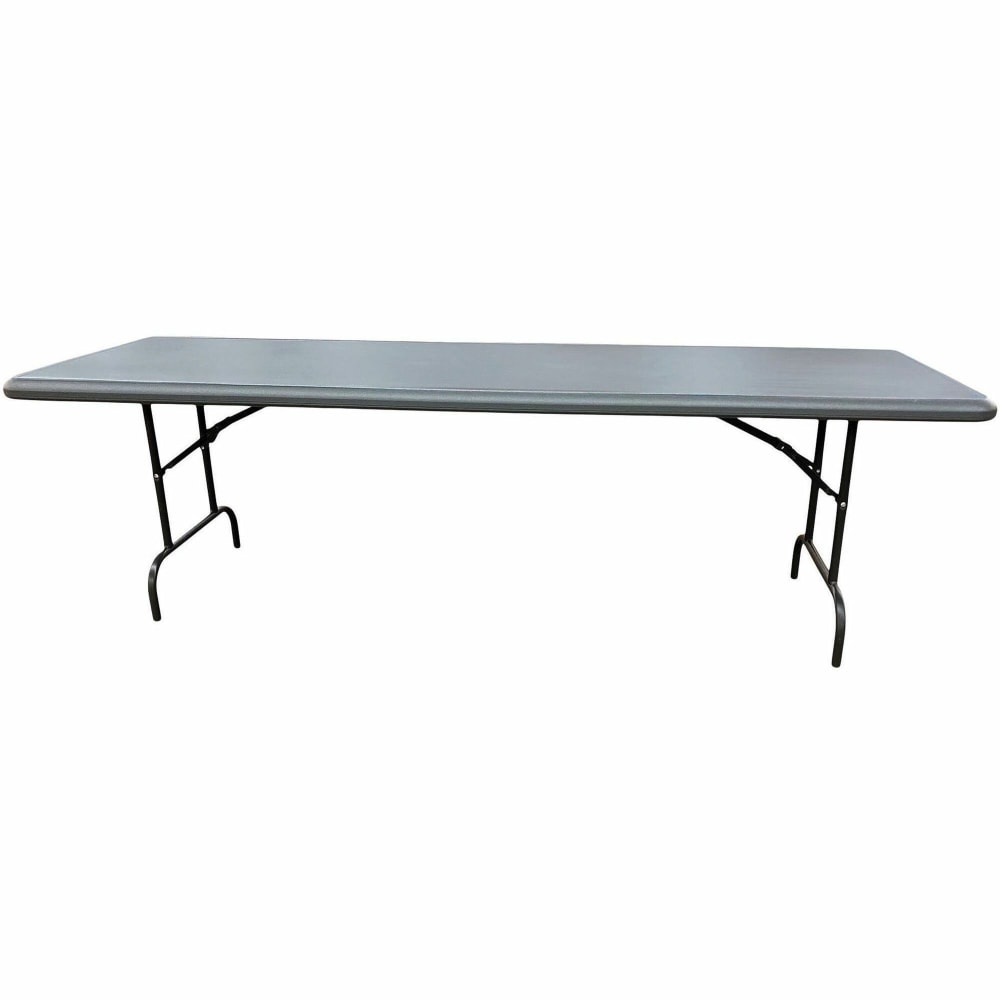 SKILCRAFT Rectangular Folding Table - Contemporary Style - 2000 lb Capacity - 30in Table Top Lx29in Table Top W - 96in H - Charcoal - 7243925 MPN:7243925