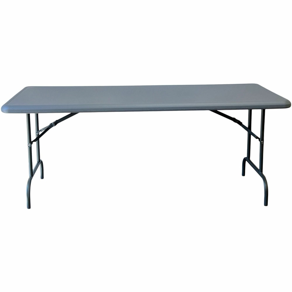 SKILCRAFT Rectangular Folding Table - Contemporary Style - 2000 lb Capacity - 30in Table Top Lx29in Table Top W - 72in H - Charcoal - 7246807 MPN:7246807