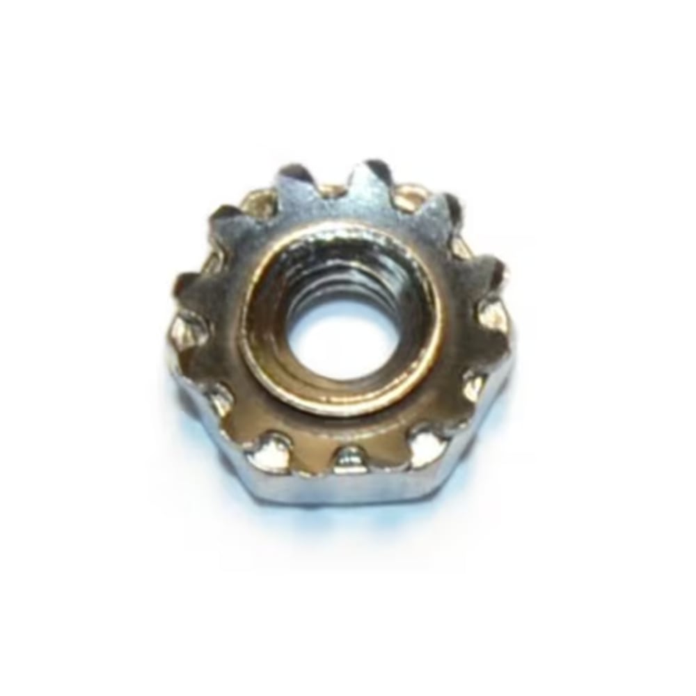 Midwest Fasteners Hex Keps Lock Nuts, #6-32, Silver, 25 Nuts Per Pack, Case Of 8 Packs MPN:33782