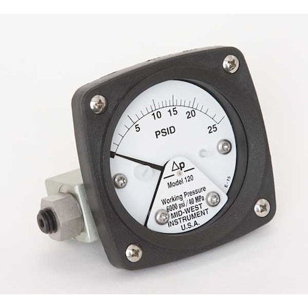Pressure Gauge, 0 to 25 psi MPN:120-AA-00-OO-25P