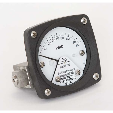 Pressure Gauge, 0 to 75 psi MPN:120-AA-00-OO-75P