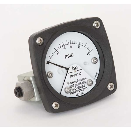 Pressure Gauge, 0 to 10 psi MPN:120-SA-00-OO-10P