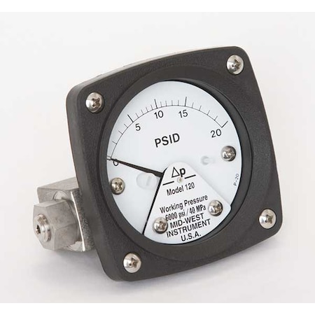 Pressure Gauge, 0 to 20 psi MPN:120-SA-00-OO-20P