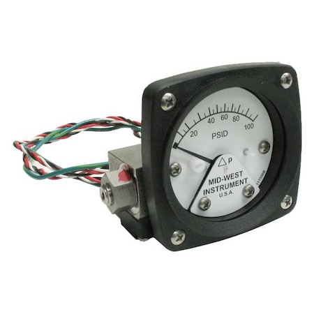 Differential Pressure Gauge and Switch MPN:120SA-00-O-AA-100P