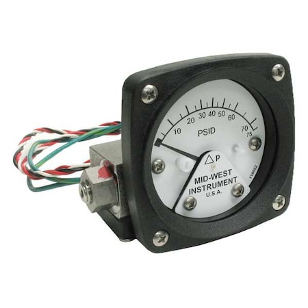 Differential Pressure Gauge and Switch MPN:120SA-00-O-AA-75P