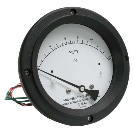 Differential Pressure Gauge and Switch MPN:120SC-00-O-AA-15P