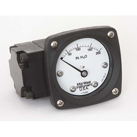 Pressure Gauge, 0 to 200 In H2O MPN:142-AA-00-OO-200H