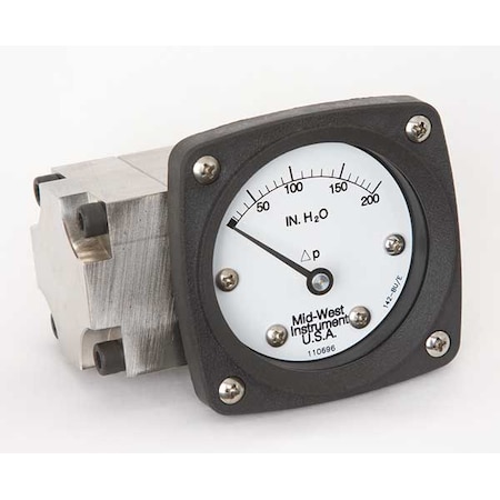 Pressure Gauge, 0 to 200 In H2O MPN:142-SA-00-OO-200H