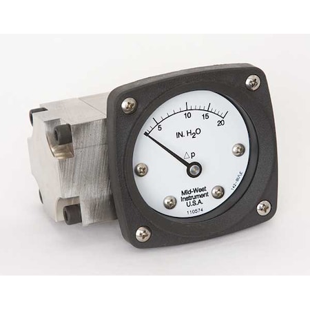 Pressure Gauge, 0 to 20 In H2O MPN:142-SA-00-OO-20H
