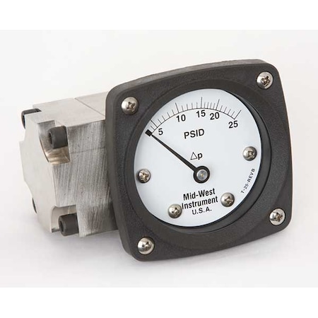 Pressure Gauge, 0 to 25 psi MPN:142-SA-00-OO-25P