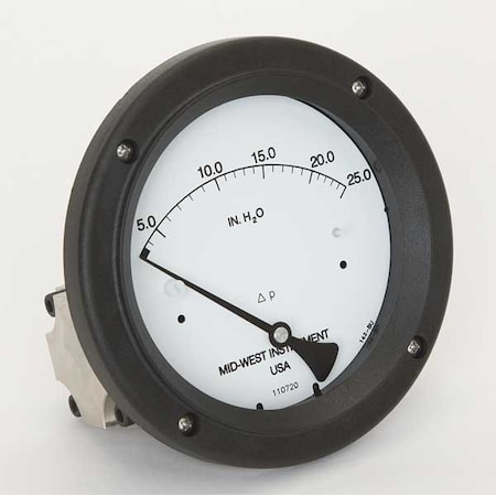 Pressure Gauge, 0 to 25 In H2O MPN:142-SC-00-OO-25H