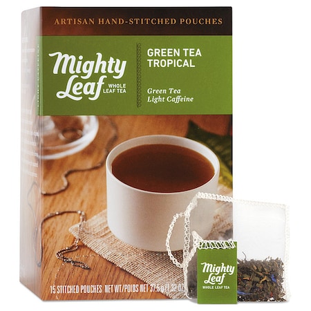 Tea, Green Tea, Tea Bag, Caffeinated, Tea Bags, 1.32 oz, 15 PK MPN:510138