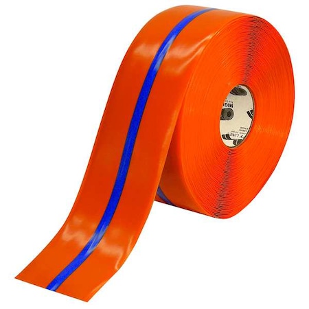 Industrial Safety Floor Marking Tape Vinyl Orange/Blue, 4
