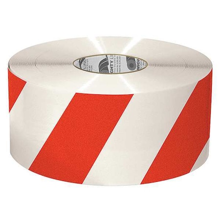 Industrial Safety Floor Marking Tape Vinyl White/Red Chevrons, 6