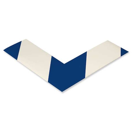 Floor marking, Blue/White, 2inx6in, L, PK100 MPN:AngleBW