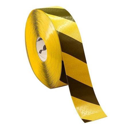 Floor marking, Black/Yellow, 3inx3in, Roll MPN:MTH370