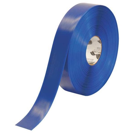 Floor Marking Tape, vinyl, Solid, Blue, 2 in W., 55 mil Thickness MPN:2RB
