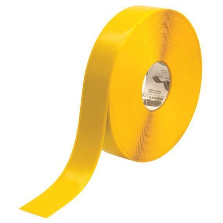 Floor Marking Tape, vinyl, No Legend, Yellow, 2 in W., 55 mil Thickness MPN:2RY