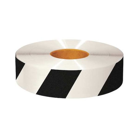Floor Marking Tape, Rubber, No Legend, Black, White, 3 in W. MPN:3RWCHV