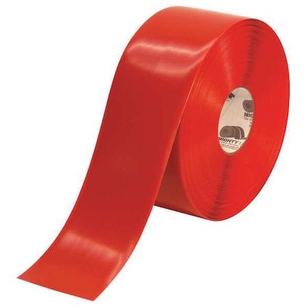 Floor Marking Tape, vinyl, No Legend, Red, 4 in W., 55 mil Thickness MPN:4RR