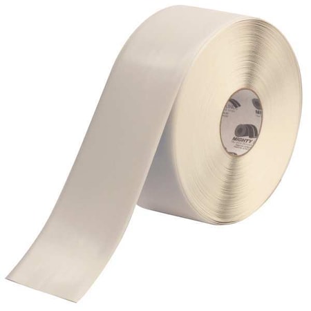 Floor Marking Tape, vinyl, No Legend, White, 4 in W., 55 mil Thickness MPN:4RW