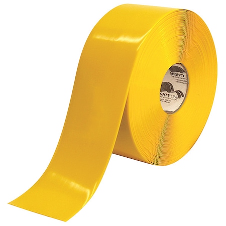 Floor Marking Tape, vinyl, No Legend, Yellow, 4 in W., 55 mil Thickness MPN:4RY