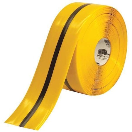 Floor Marking Tape, No Legend, Black, Yellow, 4 in W. MPN:4RYBLKCTR