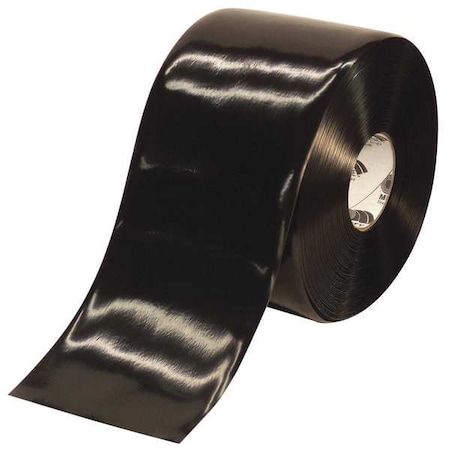 Floor Marking Tape, Rubber, No Legend, Black, 6 in W. MPN:6RBLK