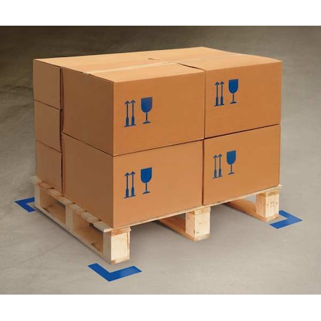 Floor Marking Tape, vinyl, No Legend, Blue, 2 in W., 55 mil Thickness, 100 PK MPN:ANGLEB