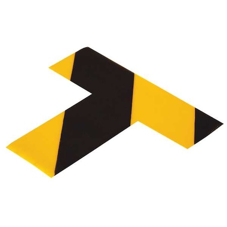 Floor Marking Tape, vinyl, No Legend, Black, Yellow, 2 in W., 55 mil Thickness, 100 PK MPN:B&AMP;YT