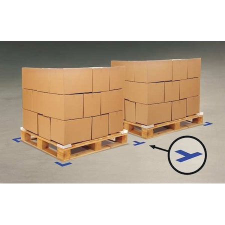 Floor Marking Tape, vinyl, Solid, Blue, 2 in W., 55 mil Thickness, 100 PK MPN:BLUET