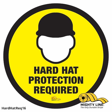 Hard Hat Required, Floor Marking Sign, 1, HARDHATREQ16 MPN:HARDHATREQ16