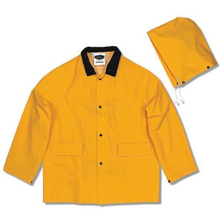 3-Piece Rainsuit with Detachable Hood, Polyester, PVC, 0.3 mm Thick, Detachable, Yellow, L MPN:35100-L