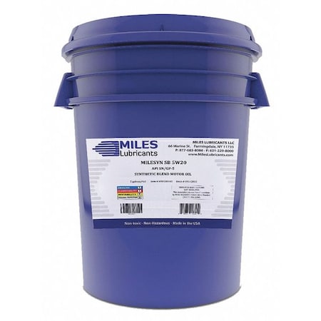 SB Motor Oil, 5W-20, Synthetic, 5 Gal MPN:M00100103