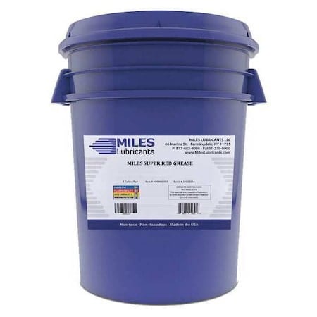 Multipurpose Grease, 5 gal, Pail, Mineral Base, 500 Degrees F Max Op Temp, Red MPN:M00800303